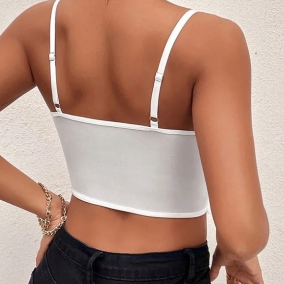 Boho black floral lace corset bralette cami crop top - Picture 7 of 7